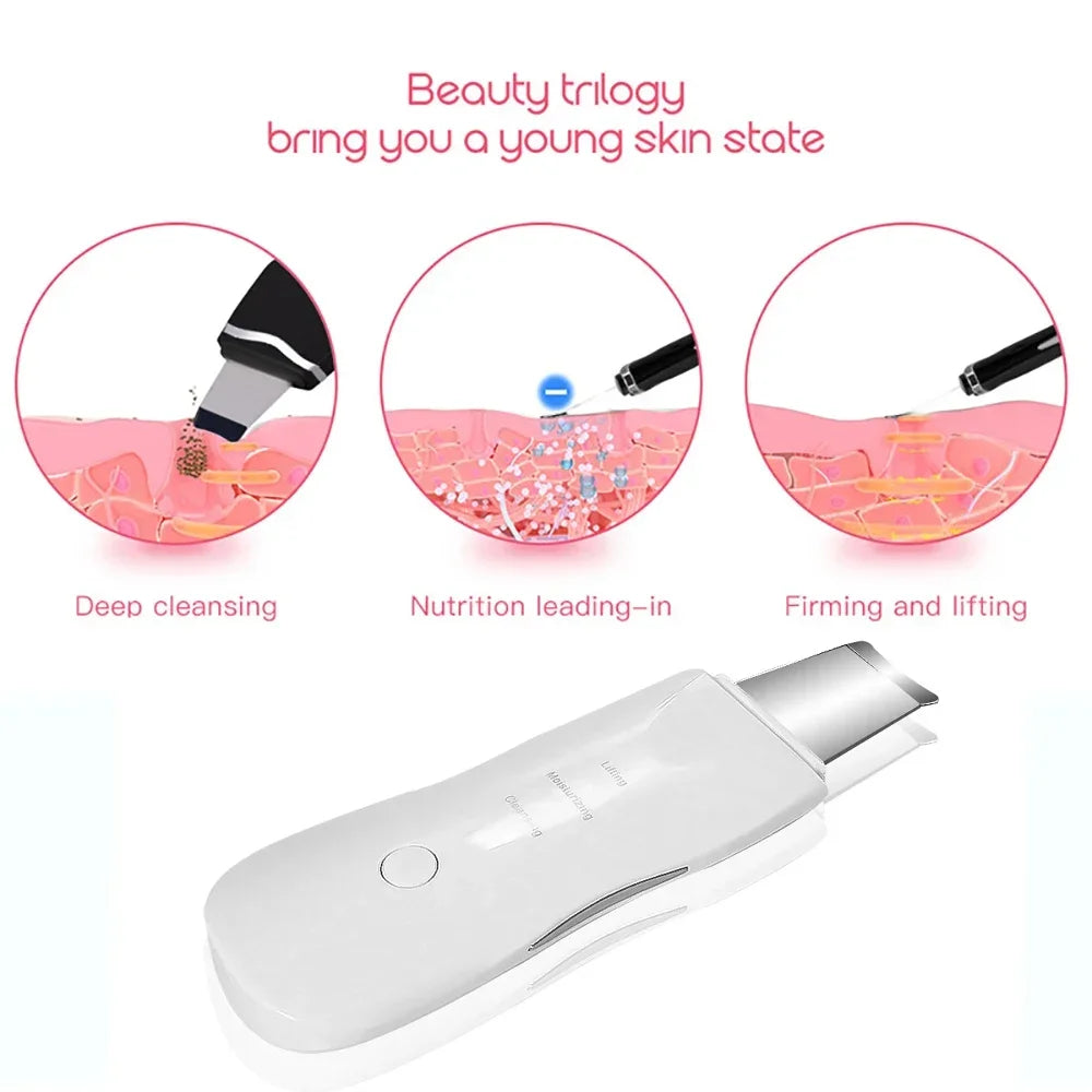 Professional Ultrasonic Facial Skin Scrubber – Deep Cleansing & Gentle Exfoliation Device