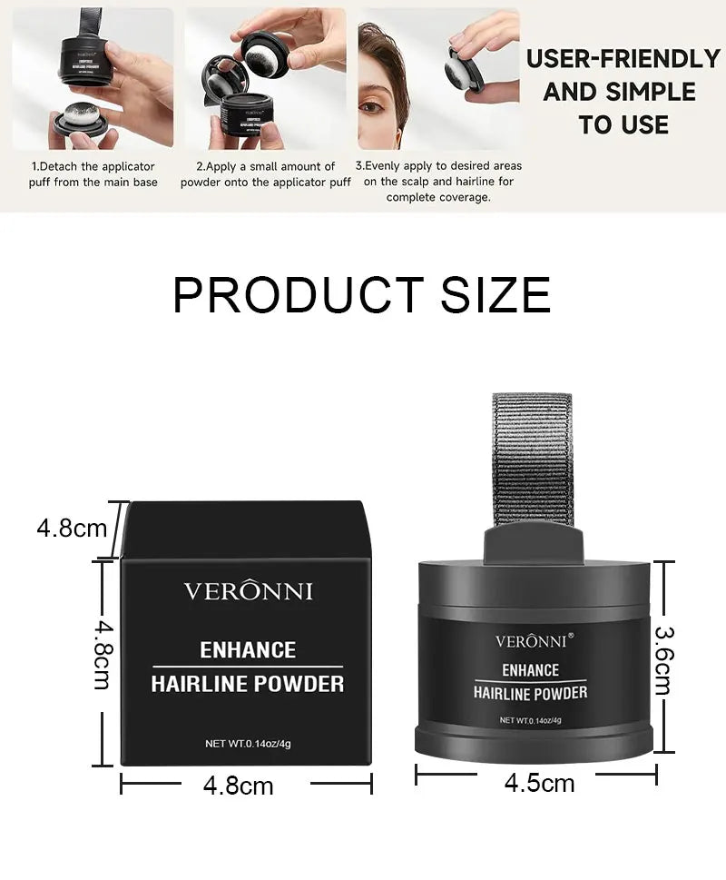Instant Hairline Concealer Powder – 14 Shades | Natural Root Touch-Up, Hairline Filler & Waterproof Coverage